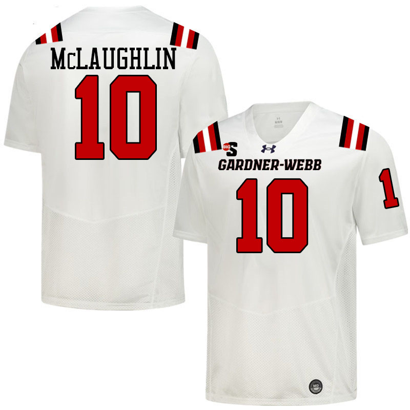 Gardner-Webb Runnin' Bulldogs #10 Sabin McLaughlin College Football Jerseys,Uniforms-White